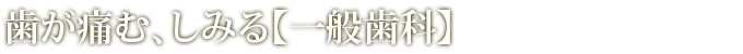 歯が痛む、しみる【一般歯科】